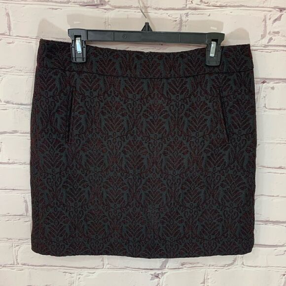 Ann Taylor loft size 8 black/red lace skirt - Picture 1 of 5